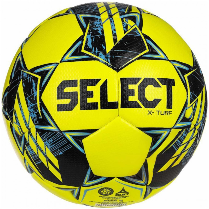 Select X-Turf 5 v23 FIFA Basic futbola bumba, 4. izmērs, dzelteni zila (17785)