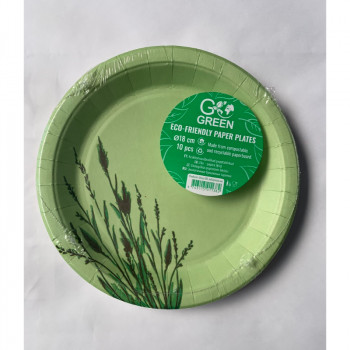 Gogreen Reed Go Green videi draudzīgi papīra šķīvji Ø18cm 10 gab.