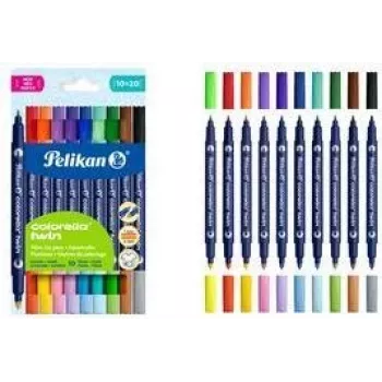 Pelikan Colorella Twin flomāsteri, krāsu sortimentā, 10 gab.