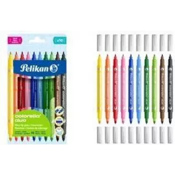 Pelikan Colorella Duo C407 flomāsteri dažādās krāsās, 10 gab.