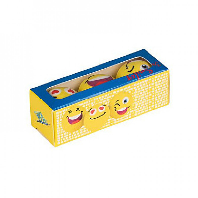WEDO SMILEY dzēšgumija, dzeltena, 3 dizaini vienā kastē