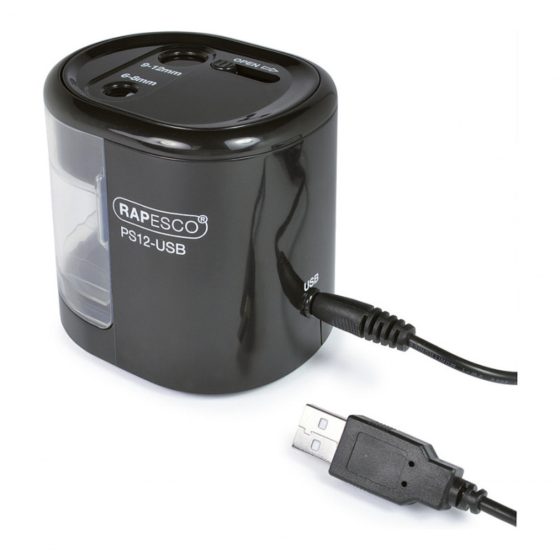 RAPESCO® elektriskais zīmuļu asināmais melns/caurspīdīgs