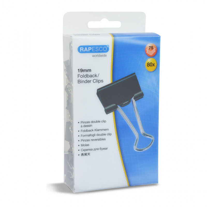 RAPESCO atlokāmās saspraudes 1,9 cm, melnas