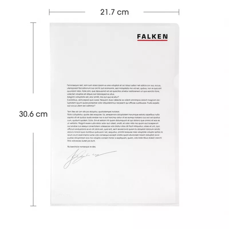 Falken dokumentu mapes DIN A4, teksturēta virsma, 0,09 mm, caurspīdīgas