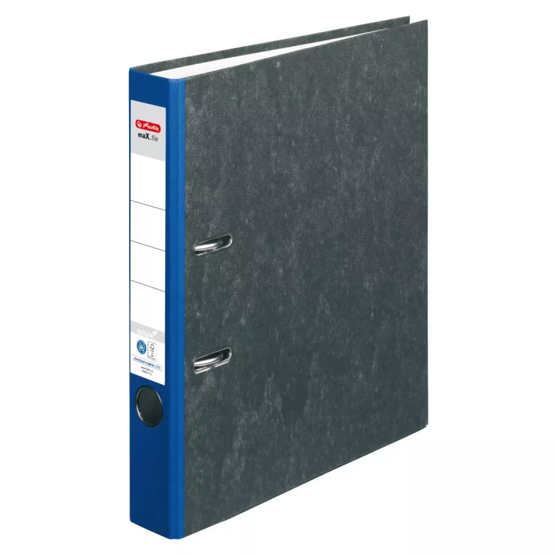 herlitz dokumentu mapes ar 5 cm platumu DIN A4 kartona zila marmorēta