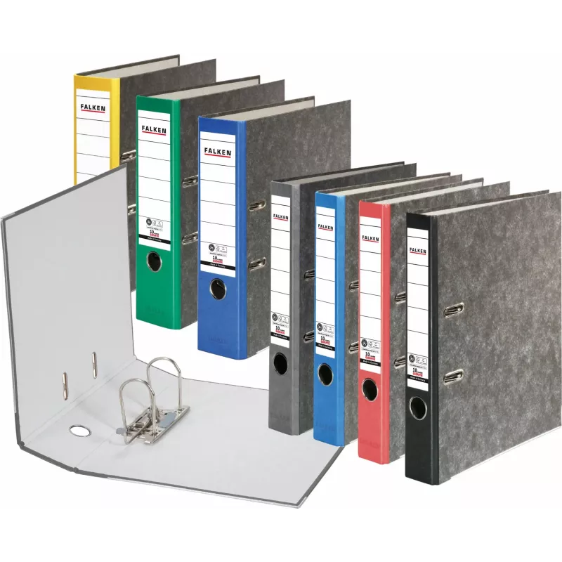 FALKEN Recycling reģistrators A4, 8 cm, zils marmorēts