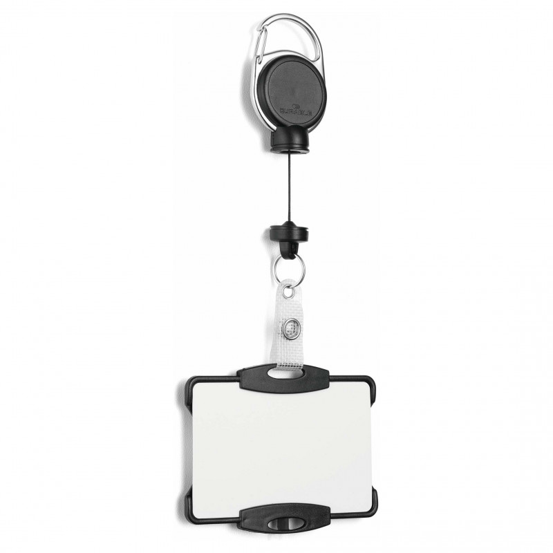 DURABLE nozīmīšu turētājs ar Yo-Yo EXTRA STRONG 1 kartei, melns (868901)