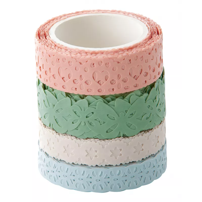 folia Washi Deco līmlentes komplekts, 4 x 5 m, pasteļkrāsā