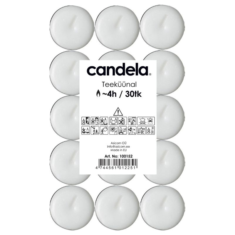 Candela tējas sveces 30 gab.