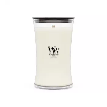 WoodWick White Teak svece, liela, 610 g