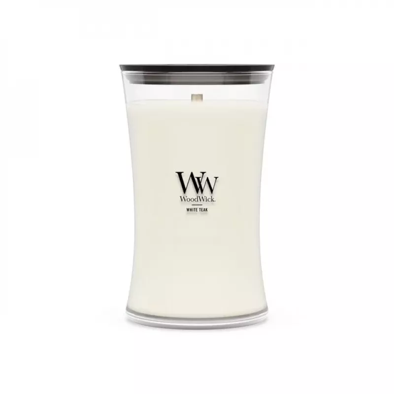WoodWick White Teak svece, liela, 610 g