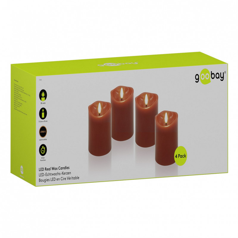 Goobay LED vaska sveces, 10 cm, sarkanas