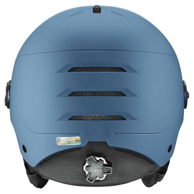 UVEX Wanted Visor slēpošanas ķivere, akmens krāsas/zila, 58-61