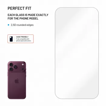 Fixed 2.5D rūdītā stikla ekrāna aizsargs ar pretputekļu aplikatoru Apple iPhone 18 Pro Max, 2 gab.