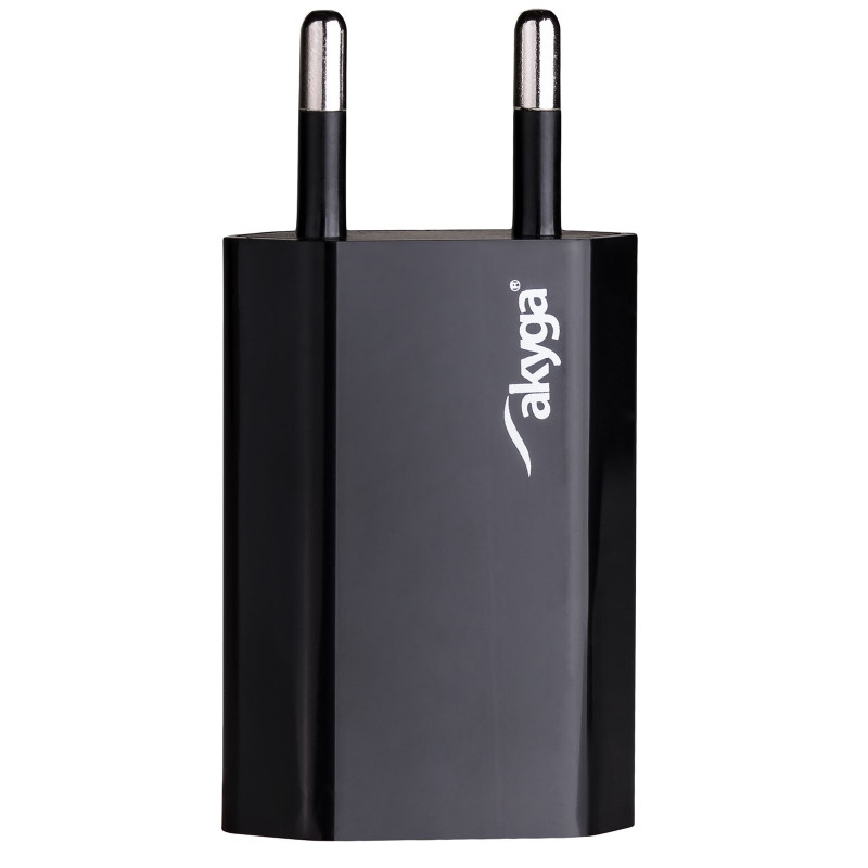 Sienas lādētājs Akyga AK-CH-03BK 5W USB-A 5V / 1A melns