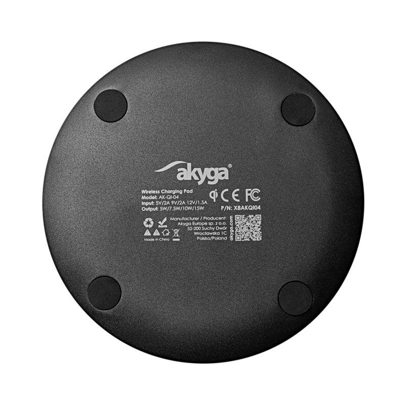 Indukcijas lādētājs QI Akyga AK-QI-04 ver. 1.2 USB-C 15W
