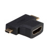 Akyga AK-AD-23 HDMI (F) uz Mini HDMI (M) / Micro HDMI (M) adapteris, melns