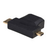 Akyga AK-AD-23 HDMI (F) uz Mini HDMI (M) / Micro HDMI (M) adapteris, melns