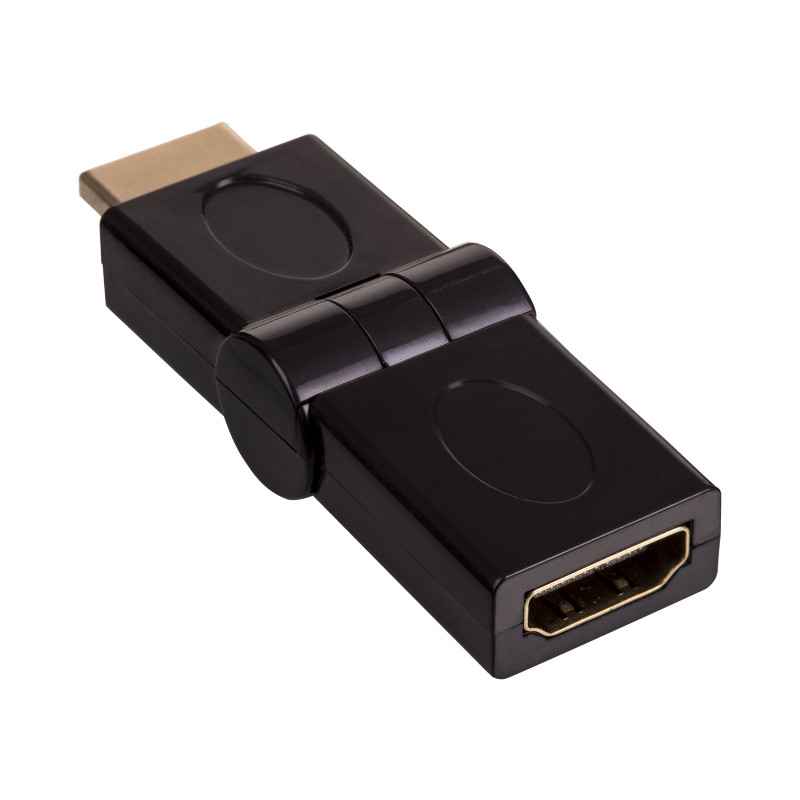 Akyga AK-AD-40 HDMI (M) uz HDMI (F) 180° pagriežams leņķa adapteris, melns