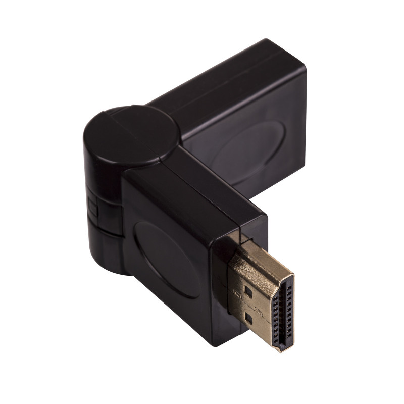 Akyga AK-AD-40 HDMI (M) uz HDMI (F) 180° pagriežams leņķa adapteris, melns