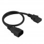 Akyga AK-PC-14A IEC C14 uz IEC C13 strāvas pagarinājuma kabelis, 3x 0,5 mm², 0,5 m, melns