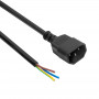 Akyga AK-OT-09C IEC C14 barošanas kabelis ar atvērtu galu, 3x 1 mm² varš, 1,8 m, melns