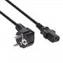 Akyga AK-PC-01S barošanas kabelis CEE 7/7 (Schuko) uz IEC C13, 3x 1,5 mm² varš, 1,5 m, melns