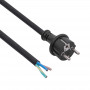 Akyga AK-OT-02S CEE 7/7 gumijas barošanas kabelis ar atvērtu galu, H05RR-F 3x 1,5 mm², 1,8 m, melns