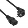 Akyga AK-UP-01S servera barošanas kabelis CEE 7/7 (Schuko) – IEC C19, varš 3 x 1,5 mm², 16 A, 1,8 m, melns