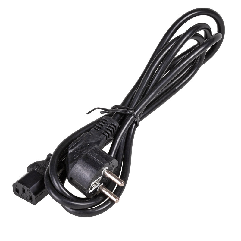 Akyga AK-PC-01A barošanas kabelis CEE 7/7 (Schuko) – IEC C13, CCA 3 x 0,5 mm², 1,5 m, melns