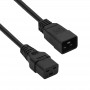 Akyga AK-UP-03S servera barošanas pagarinātājkabelis IEC C20 – IEC C19, varš 3 x 1,5 mm², 16 A, 1,8 m, melns