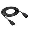 Akyga AK-UP-03S servera barošanas pagarinātājkabelis IEC C20 – IEC C19, varš 3 x 1,5 mm², 16 A, 1,8 m, melns