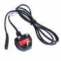 Akyga AK-AG-03A barošanas kabelis UK BS 1363 (G tips) – IEC C7 (astotnieks), CCA 2 x 0,5 mm², 1,5 m, melns