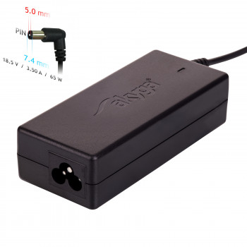 Akyga AK-ND-03 klēpjdatora lādētājs 18,5 V / 3,5 A, 65 W, 7,4 x 5,0 mm + tapa, 1,2 m, saderīgs ar HP