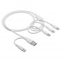 Akyga AK-USB-52 USB kabelis USB-A + USB-C uz Micro-USB + USB-C + Lightning, 1,2 m