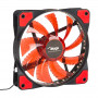 Akyga AW-12E-BR 120 mm korpusa ventilators, 33 sarkanas LED, Molex, melns