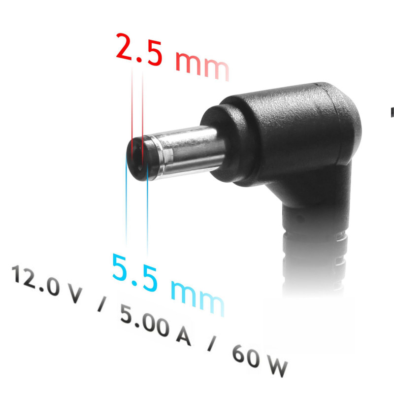 Akyga AK-ND-30 barošanas adapteris 12 V, 5 A, 60 W, 5,5 x 2,5 mm, mini PC / LED, 1,2 m