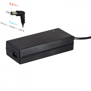 Akyga AK-ND-46 klēpjdatora lādētājs 18,5 V / 6,5 A, 120 W, 7,4 x 5,0 mm + tapa, 1,2 m, saderīgs ar HP