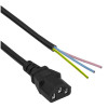 Akyga AK-OT-02A strāvas kabelis IEC C13 – atvērts gals, CCA 3 x 0,5 mm², 1,5 m, melns