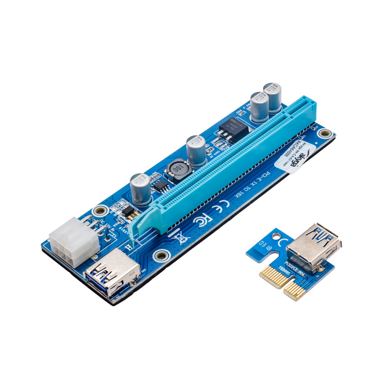 Akyga AK-CA-64 PCIe x1 uz x16 paplašinājuma komplekts ar 55 cm USB 3.0 kabeli