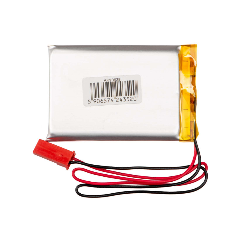 Akyga AKY0108 LP603048 Li-Po akumulators 3,7 V 850 mAh ar PCM, JST 2,54 mm 2 kontaktu savienotājs, 150 mm vadi
