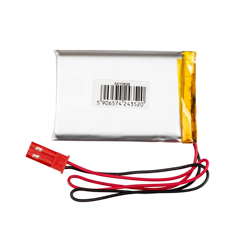 Akyga AKY0638 LP603450 Li-Po akumulators 3,7 V 1200 mAh ar PCM, JST 2,54 mm 2 kontaktu savienotāju, 100 mm vadiem