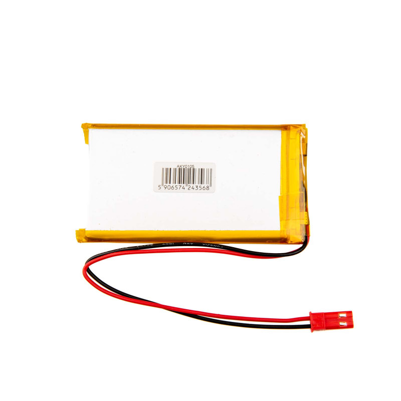 Akyga AKY0105 LP584070 Li-Po akumulators 3,7 V 1500 mAh ar PCM, JST 2,54 mm 2 kontaktu savienotāju, 150 mm vadiem