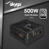 Akyga AK-FL-500 bezventilatora ATX barošanas bloks 500 W, pilnībā modulārs, 80 PLUS, APFC