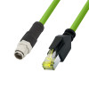 LogiLink CQM035S industriālais komutācijas kabelis, Cat.6A, PUR, M12 X-coded uz RJ45, 1 m