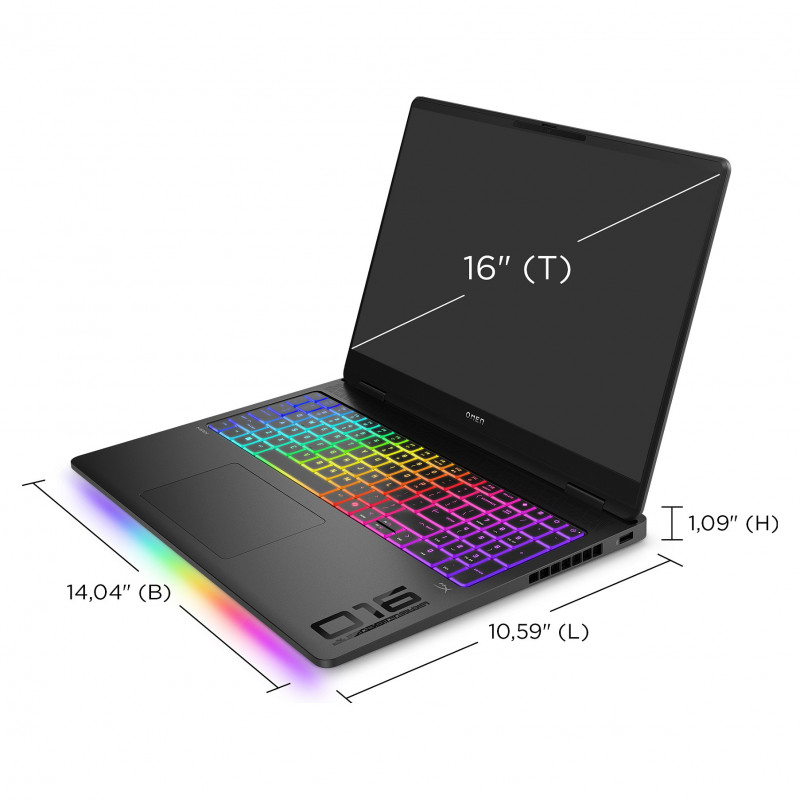 HP Omen MAX 16-ak0693ng BJ0V6EA#ABD portatīvais dators, AMD Ryzen AI 9 HX 375, 32 GB RAM, 1 TB SSD, NVIDIA GeForce RTX 5070 Ti
