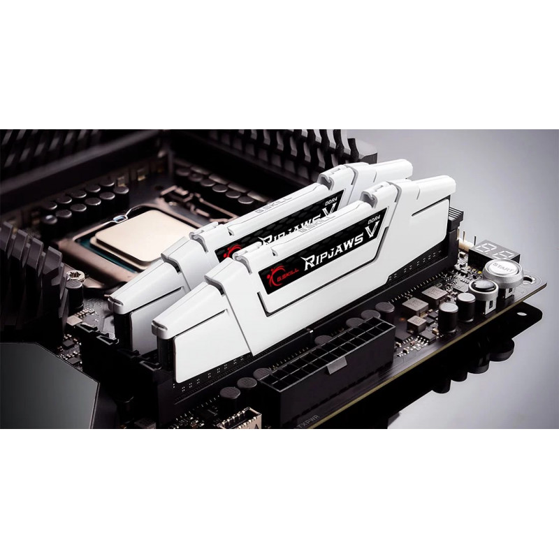 G.Skill Ripjaws V F4-3600C16D-16GVWC DDR4-3600 atmiņas komplekts, 16 GB (2 x 8 GB), CL16, XMP2, balts