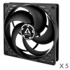 Arctic P14 Value Pack 140 mm korpusa ventilatori (5 gab.), melni