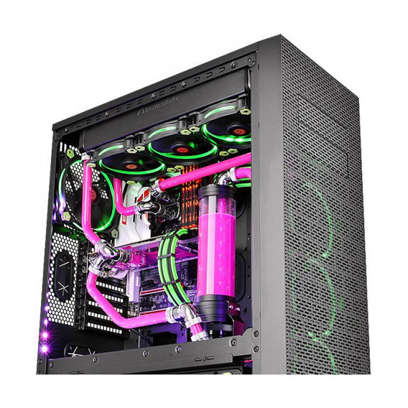 Thermaltake Pacific PETG 45° dubultspiešanas savienotājs, 16 mm ārējais diametrs, G1/4, melns (CL-W098-CA00BL-A)