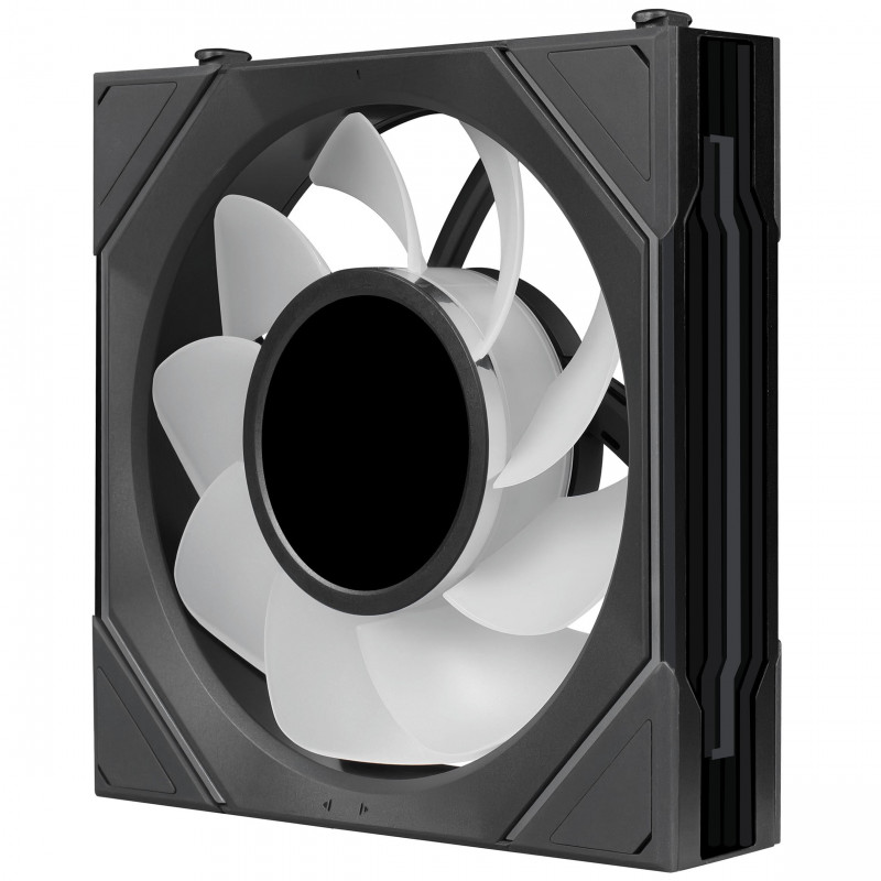Lian Li UNI FAN SL-INF LCD FLEX Wireless korpusa ventilatori (3 gab.) ar kontrolieri, ARGB un LCD, Reverse Blade, 120 mm, melni